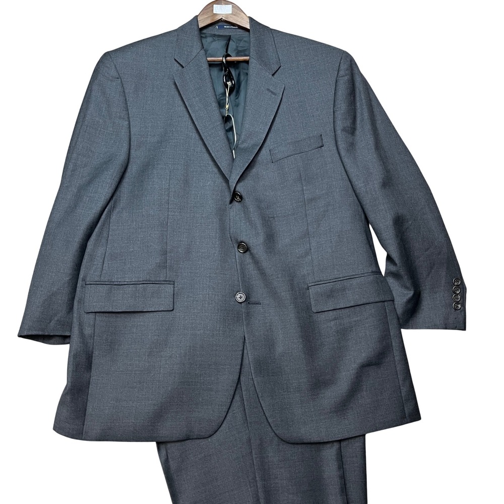 Lauren Ralph Lauren 2 Piece Suit Men 46R Charcoal Gray Wool Cashmere 3-Button